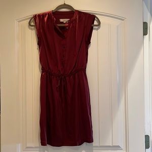 LOFT maroon silk cocktail dress